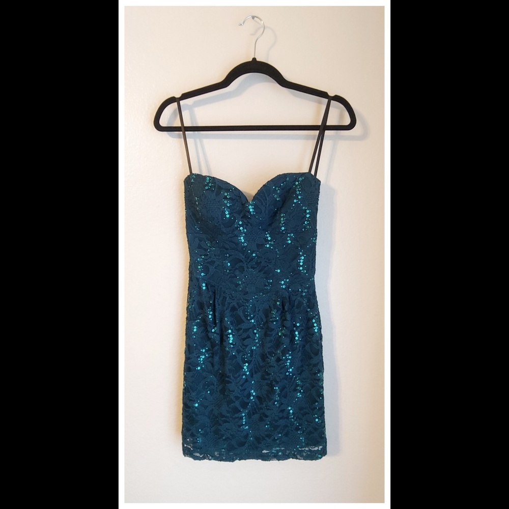 Strapless Sequined Dress